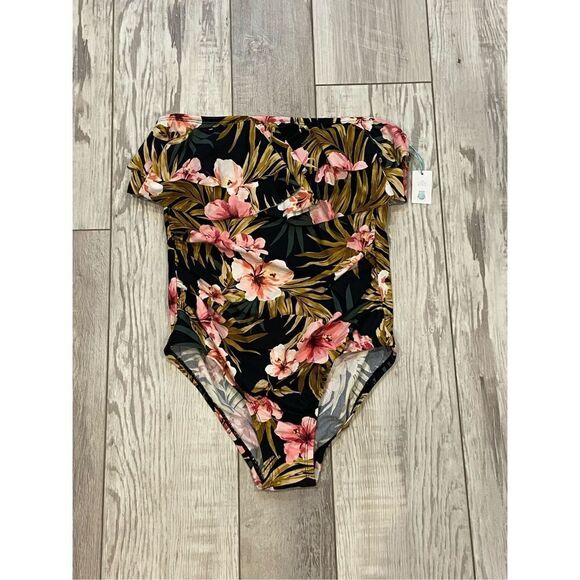 Kona Sol tropical Hawaiian one piece ruffled swimsuit/bathing suit size M - Picture 1 of 10
